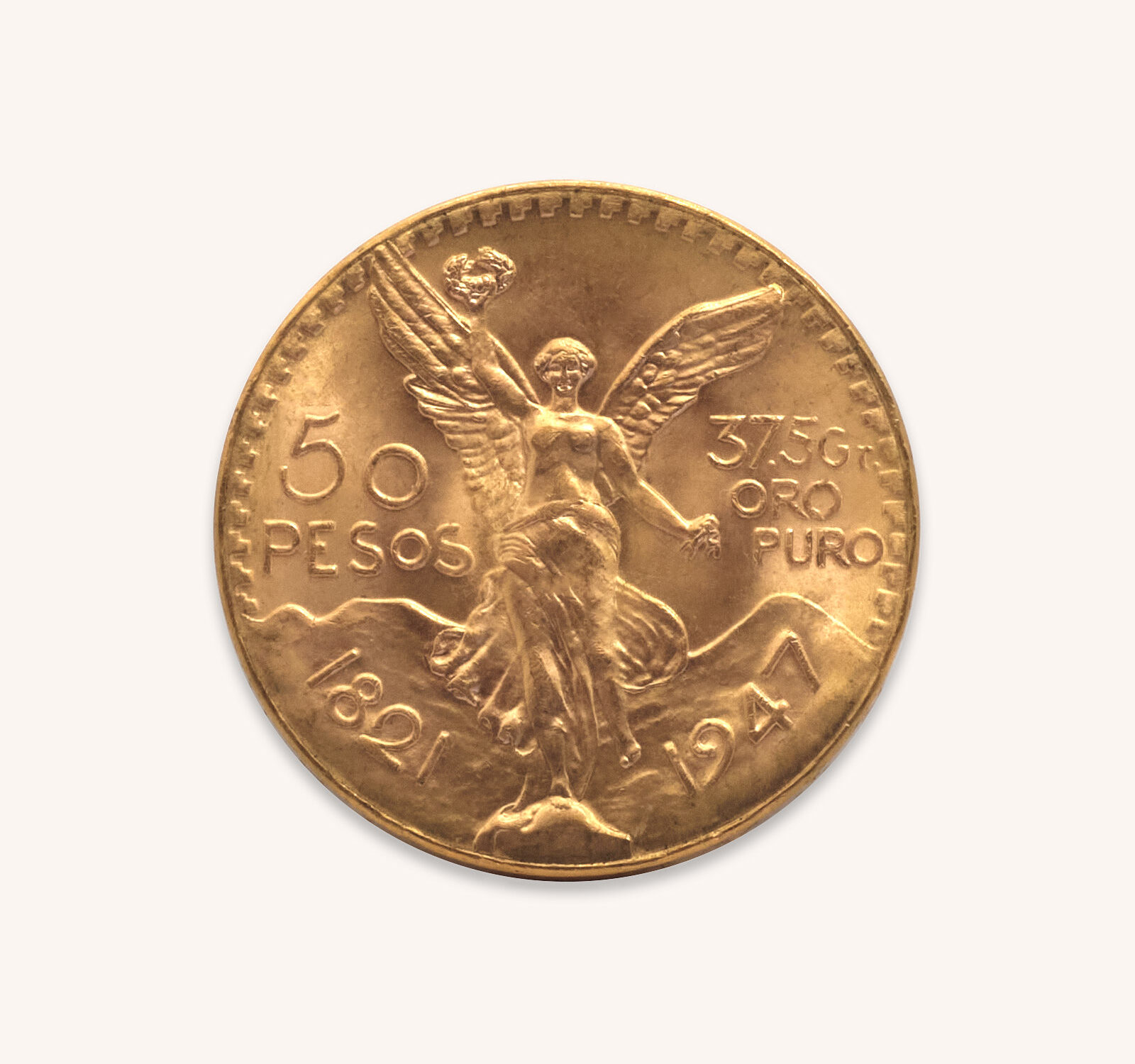 Moneda 50 Pesos Mexicanos 37,5gr. Oro
