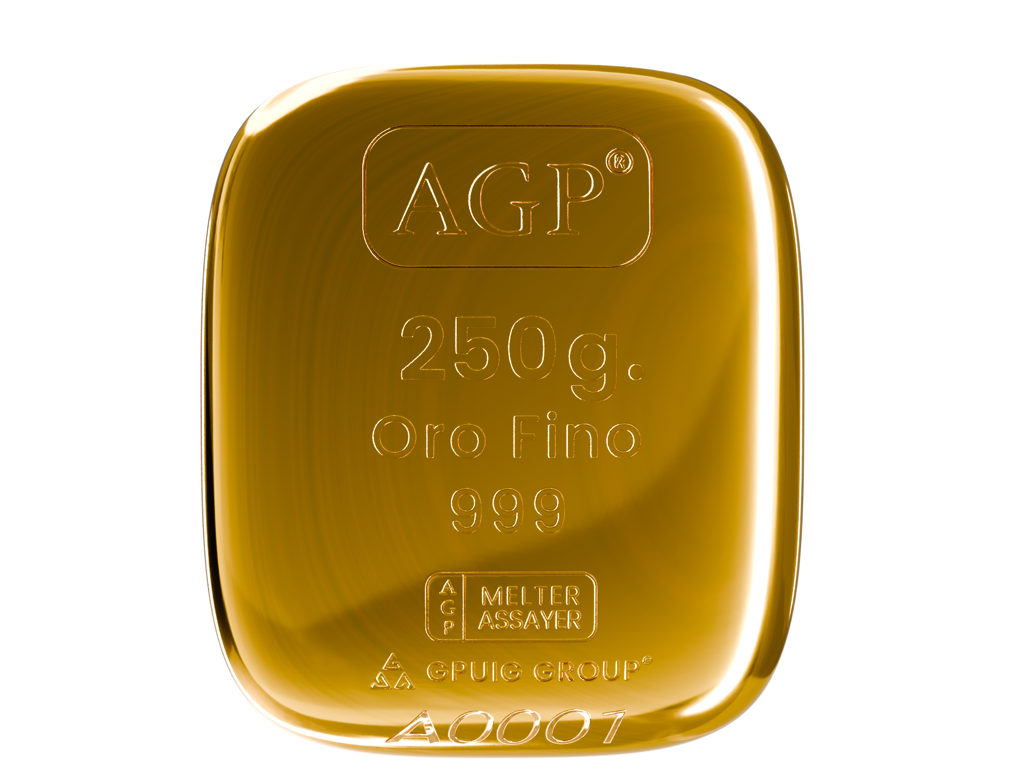 Barra de Oro 250g. AGP<span class="simbr">®</span> – Oro Puro 999+