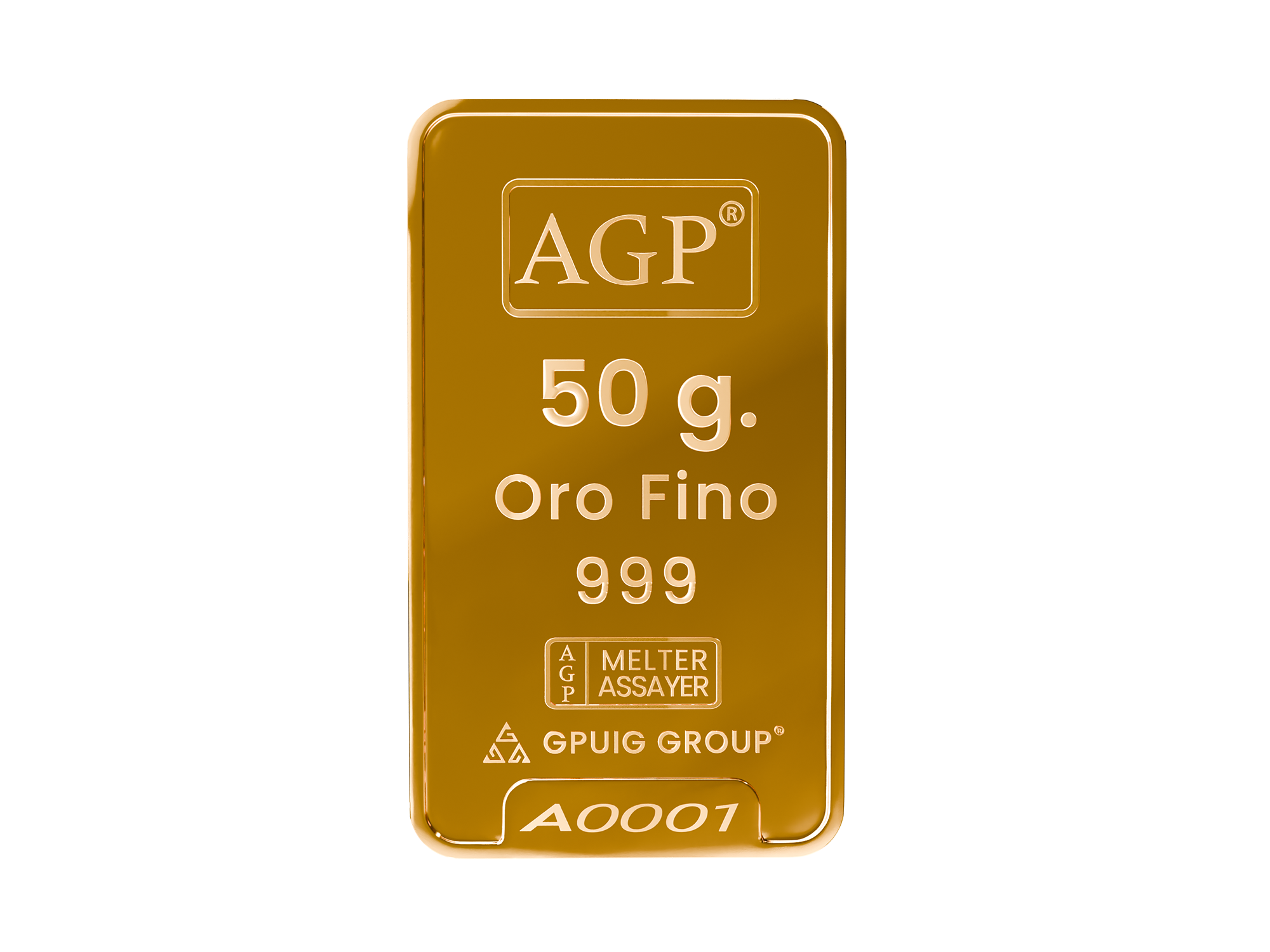 Barra de Oro 50g. AGP<span class="simbr">®</span> – Oro Puro 999+