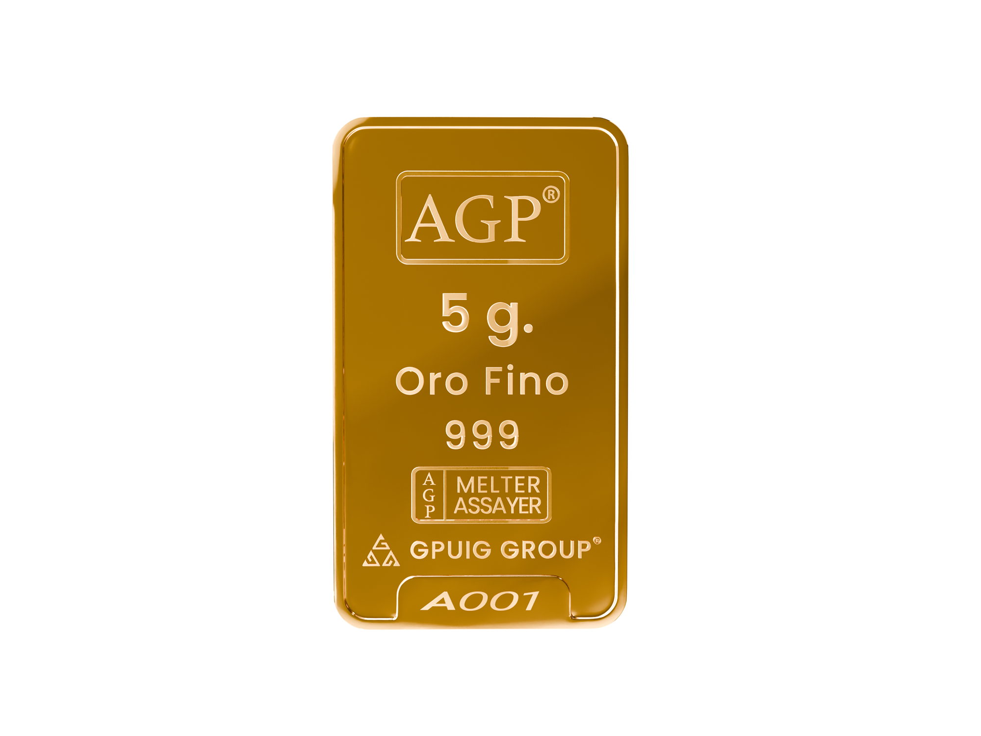 Barra de Oro 5g. AGP<span class="simbr">®</span>  – Oro Puro 999+