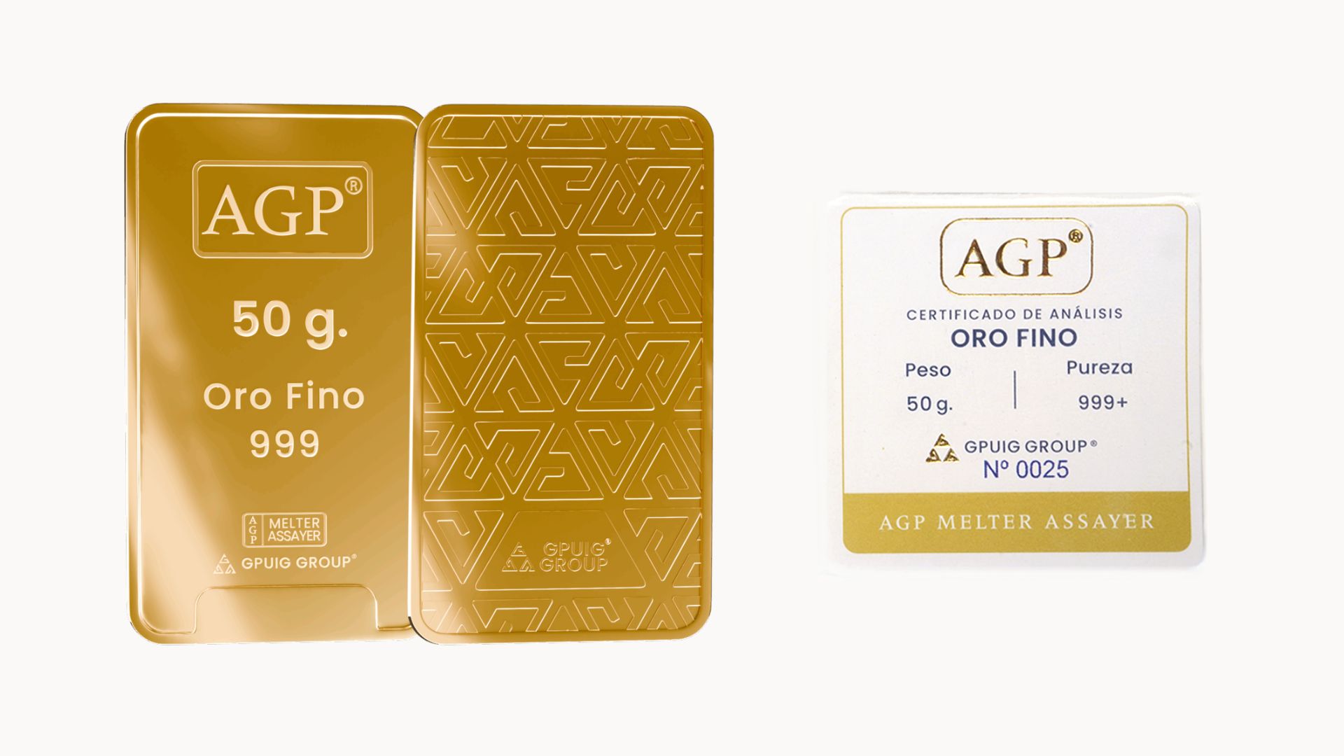 Lingote y certificado AGP 50g
