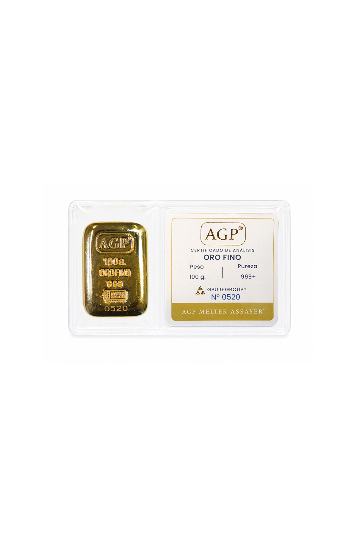Lingote oro 100g AGP