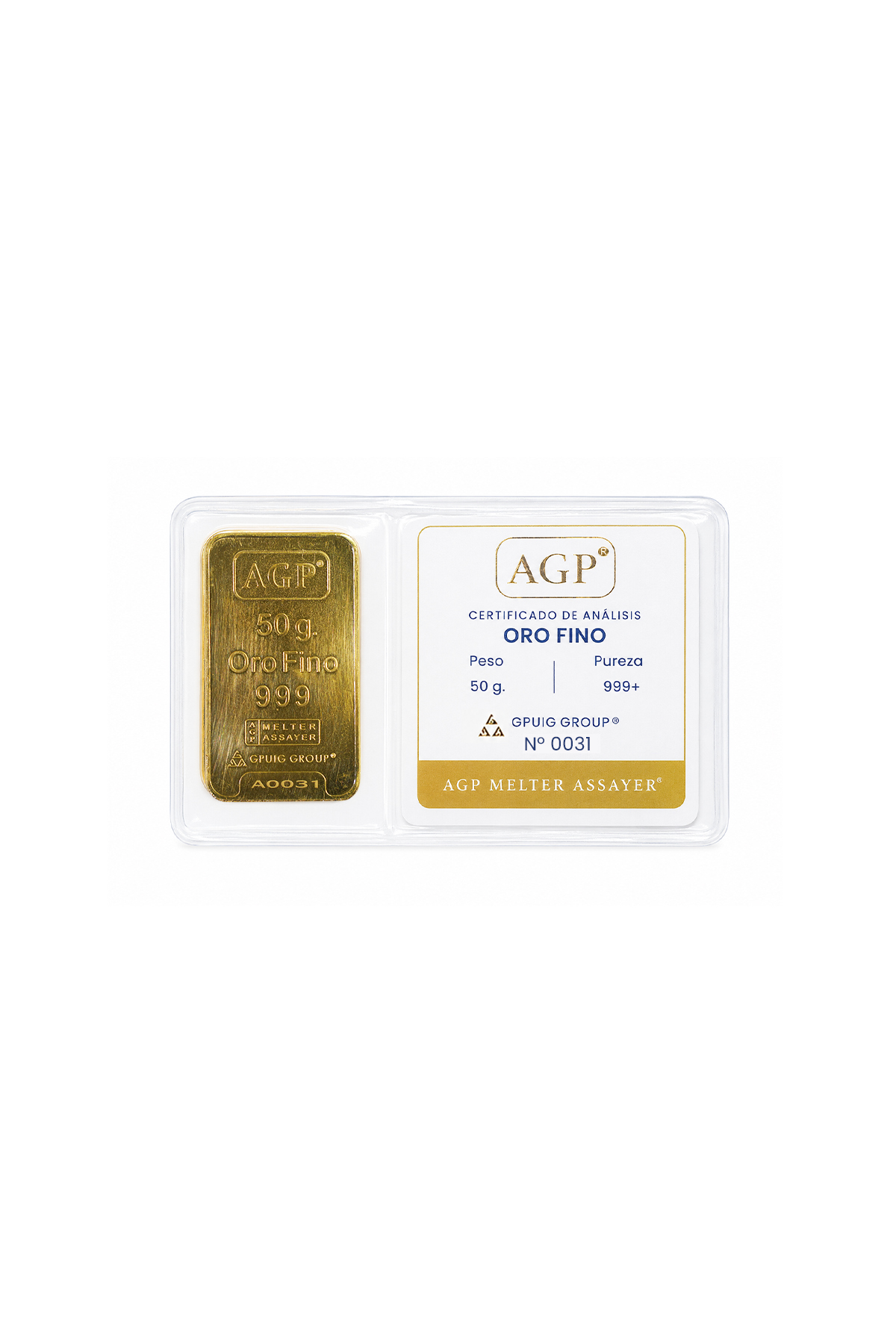 Lingote oro 50g AGP