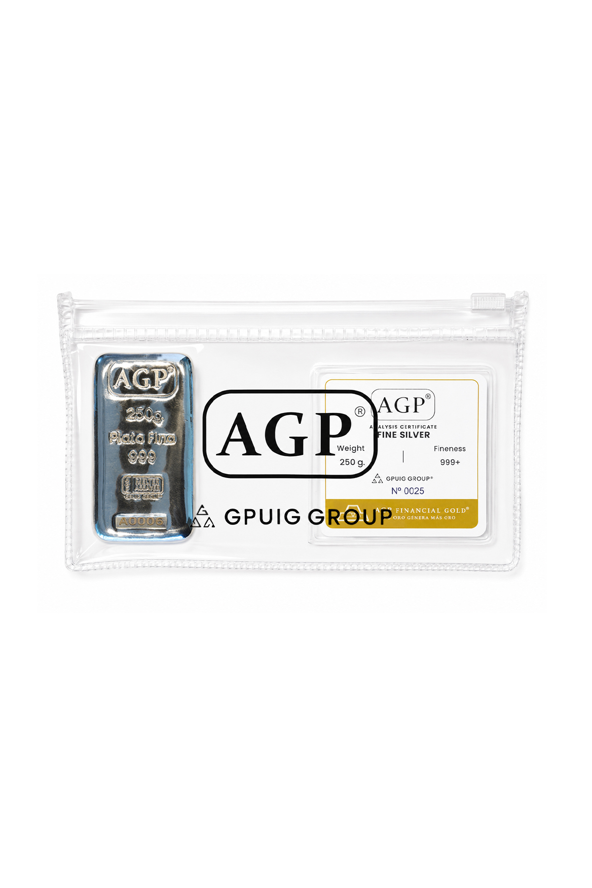Barra plata 250g AGP